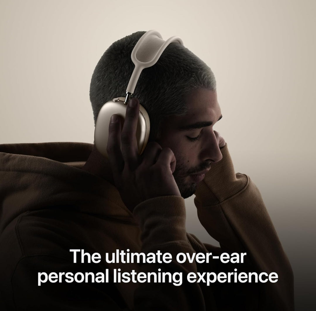 Apple AirPods Max Wireless Over-Ear Headphones, Pro-Level Active Noise Cancellation, Transparency Mode, Personalised Spatial Audio, USB-C Charging, Bluetooth Headphones for Midnight
